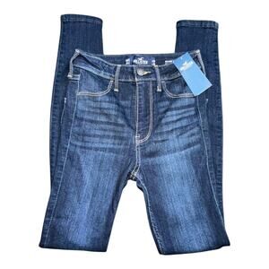 Hollister NWT womens 00 Short dark wash HIGH-RISE ADVANCED STRETCH Jean Leggings